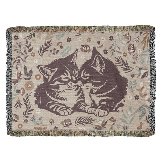 Cozy Cats Oversized Heirloom Woven Throw Blanket