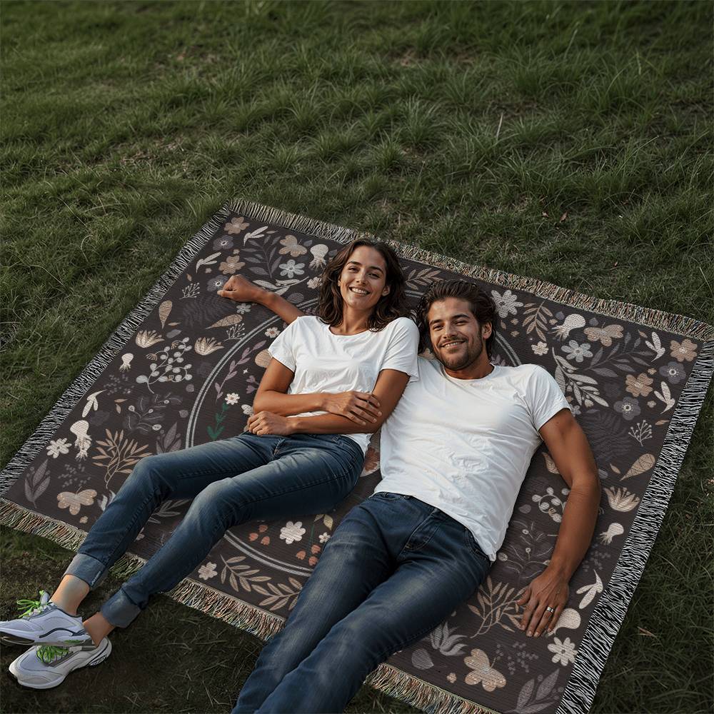Mystic Moth Oversized Heirloom Woven Throw Blanket