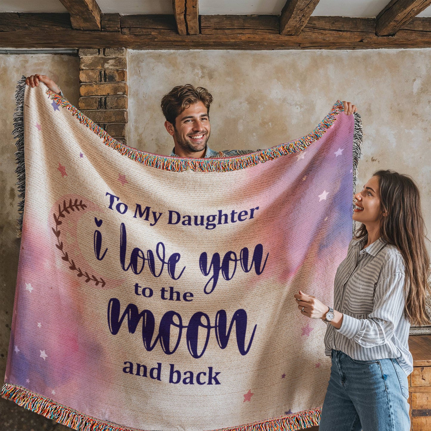 Moon Daughter Oversized Heirloom Woven Throw Blanket